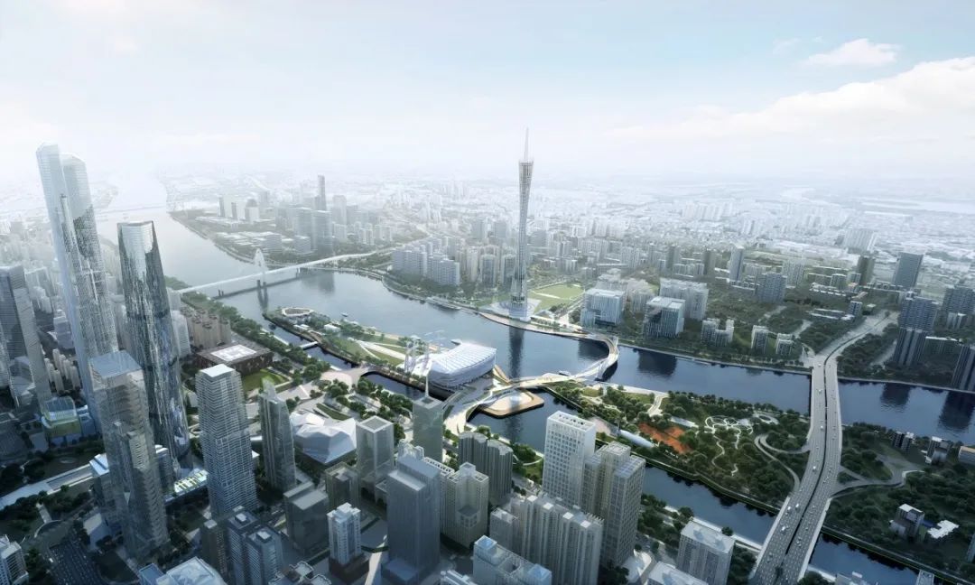 广州塔南广场配建珠江两岸人行连通桥设计方案